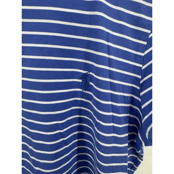 Ralph Lauren Sport Striped Pony Top T Shirt Womens L Blue White - Picture 2 of 8